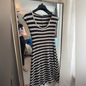 Zara Black and Cream Knit Mini Dress
